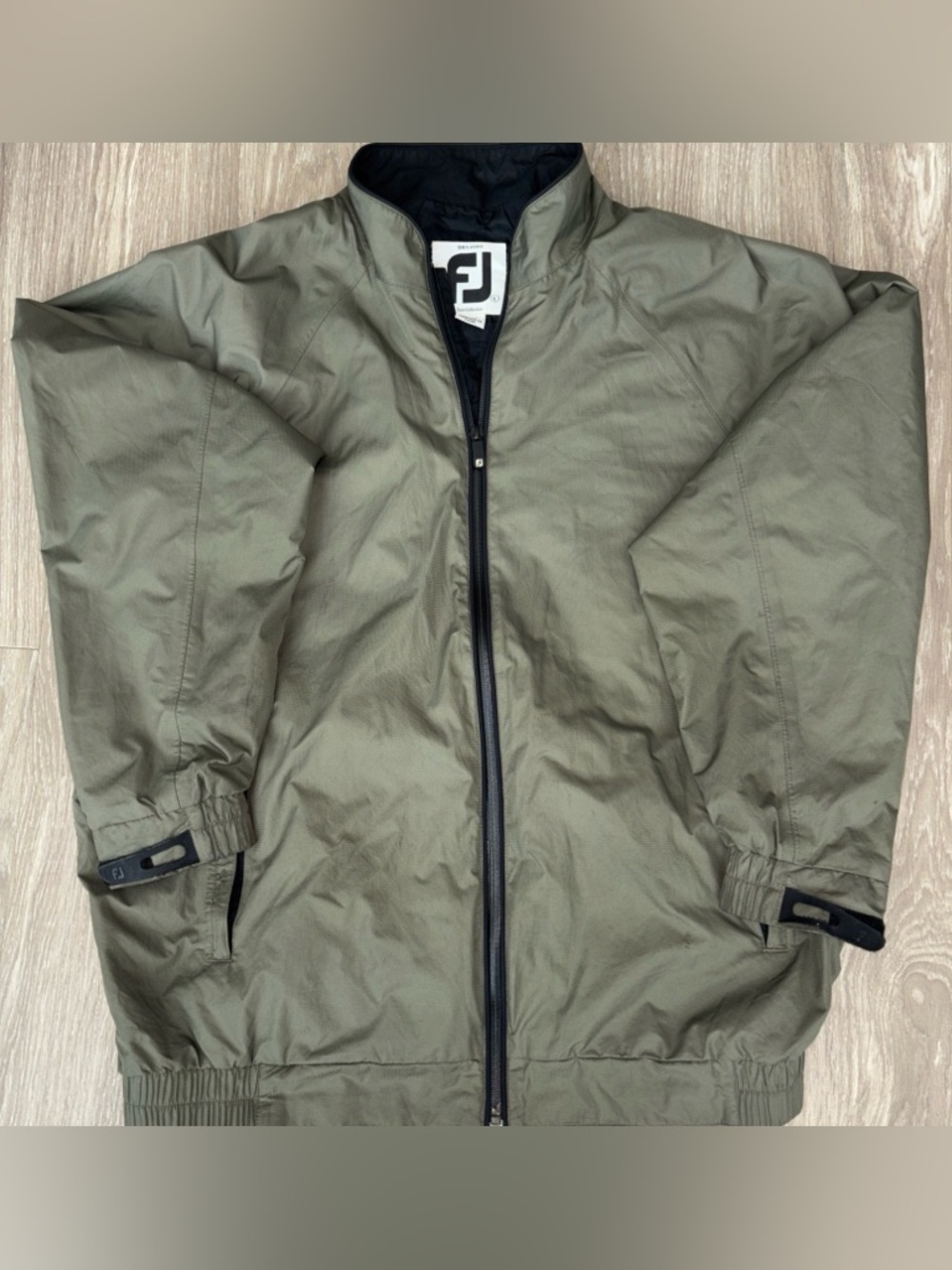 FootJoy Olive Windbreaker Jacket with Black Trim